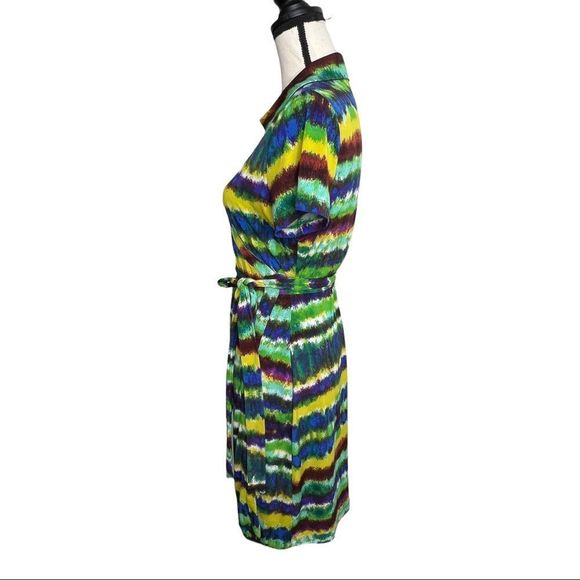 CALVIN KLEIN Colorful Print Wrap Dress. Size 10 - Picture 6 of 8